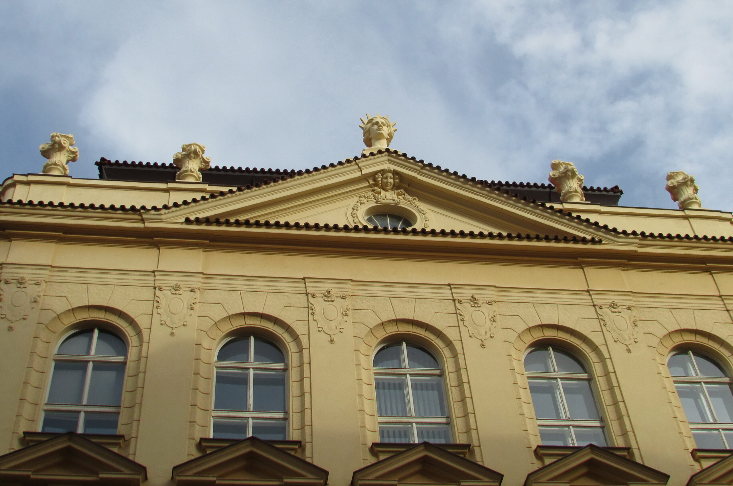 Detail of a city building facade